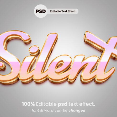 Silent 3D Editable PSD Text Effectcover image.