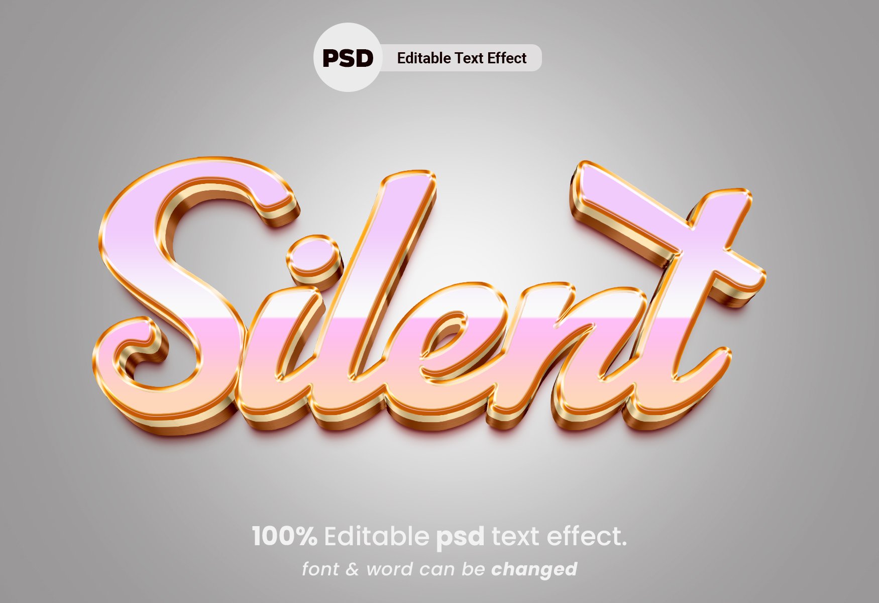 Silent 3D Editable PSD Text Effectcover image.