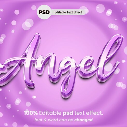 Angel 3D editable PSD text effectcover image.