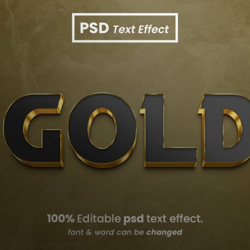 Gold Luxury 3d style text effectcover image.