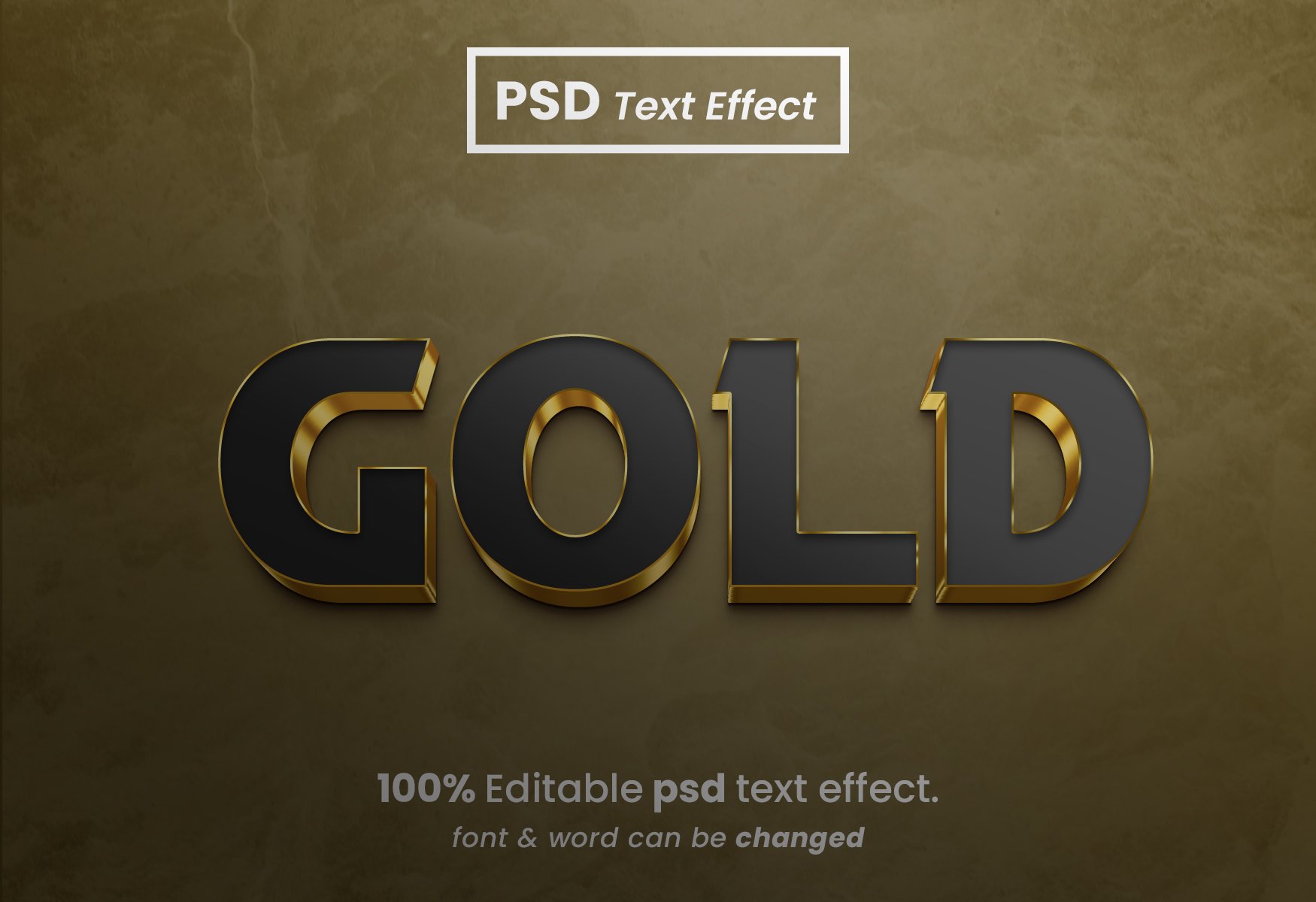 Gold Luxury 3d style text effectcover image.