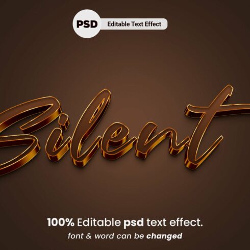 Silent 3D Editable PSD Text Effectcover image.
