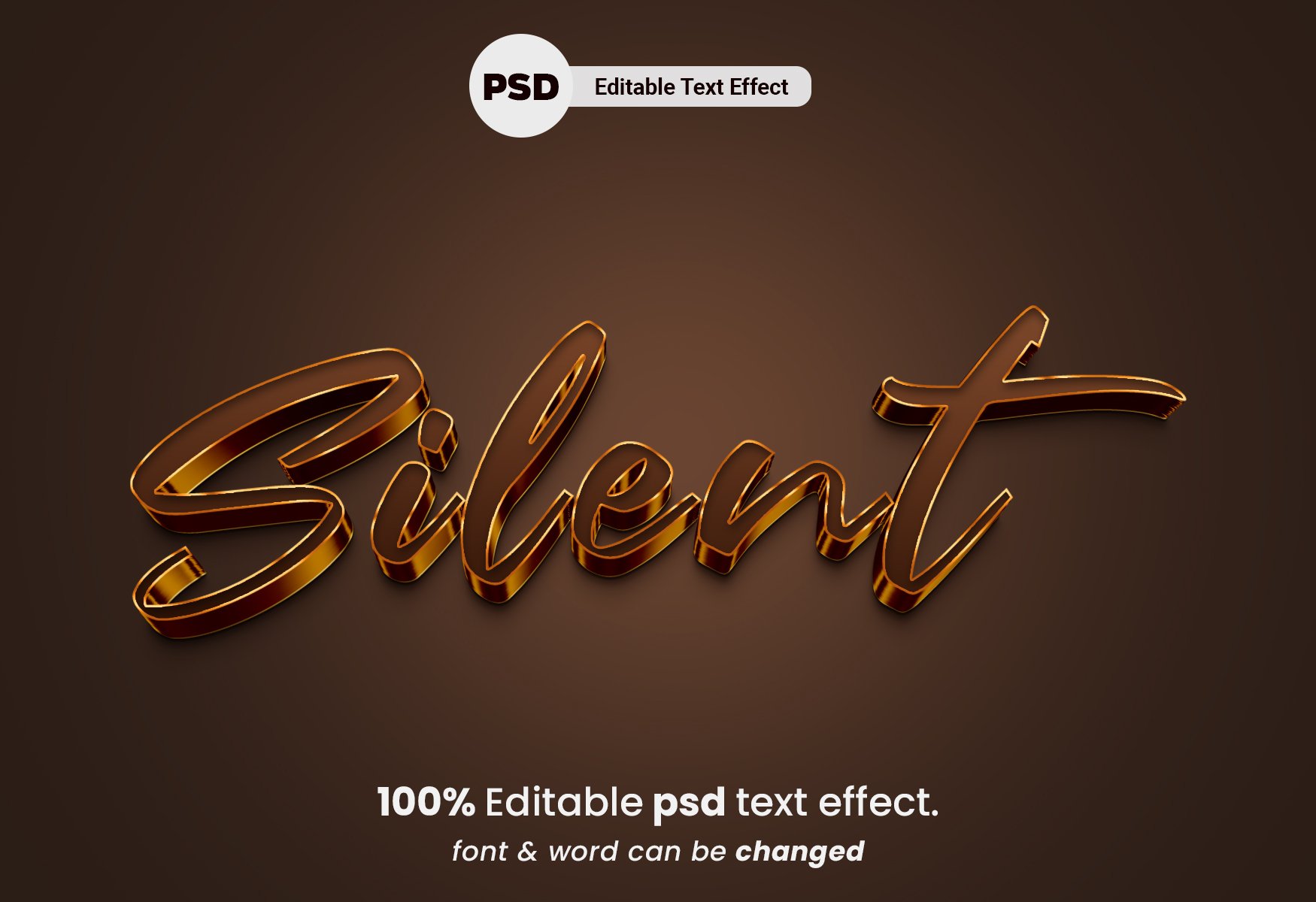 Silent 3D Editable PSD Text Effectcover image.