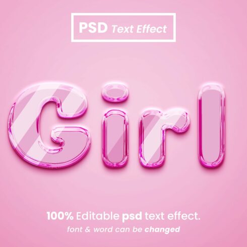 Girls liquid 3d text effectcover image.