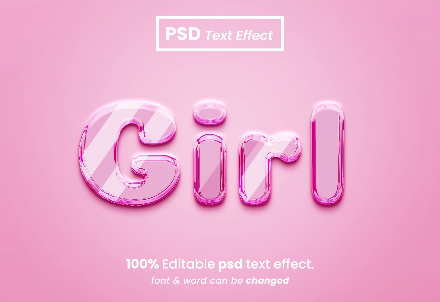 Girls liquid 3d text effectcover image.