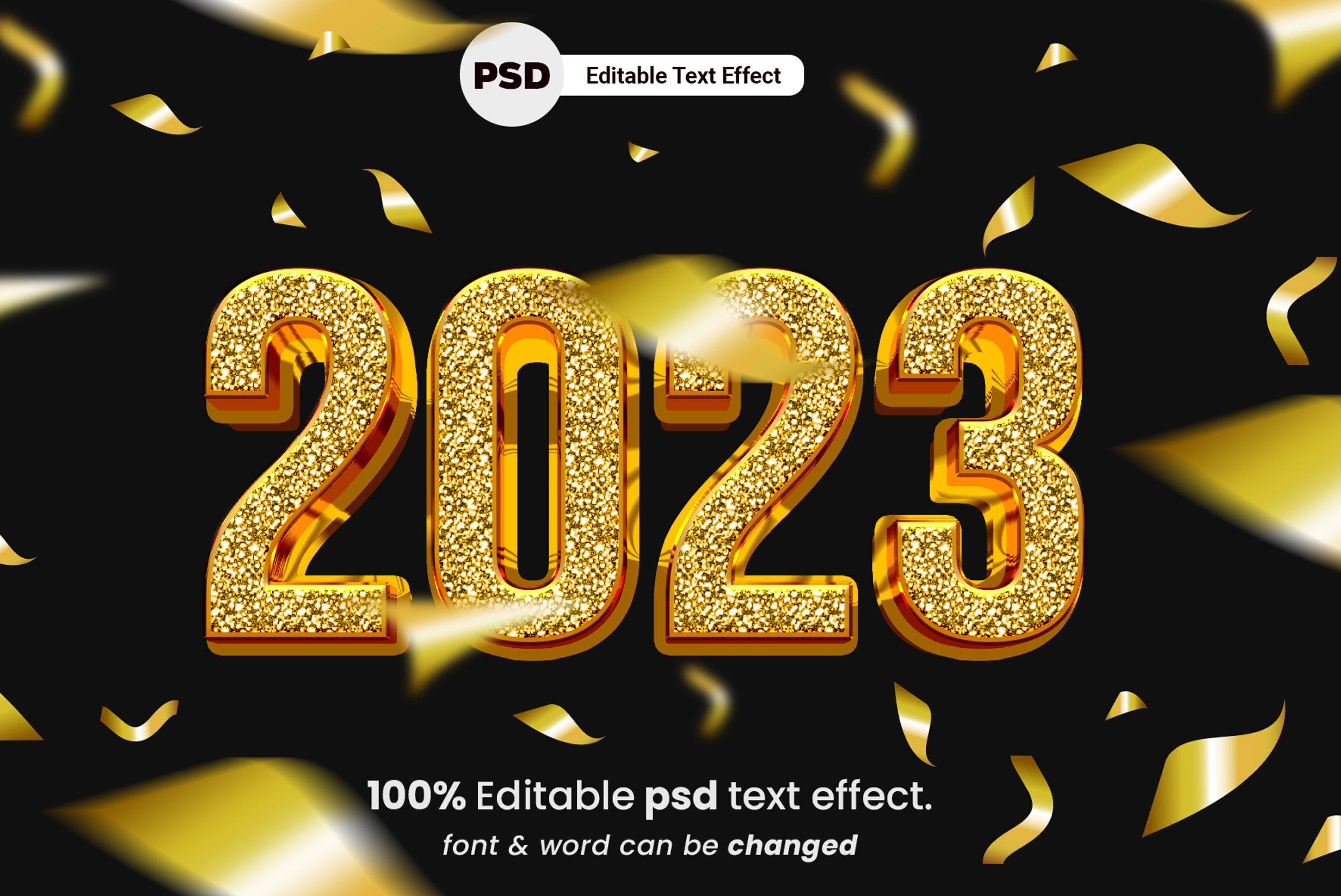 2023 3D Editable Text Effectcover image.