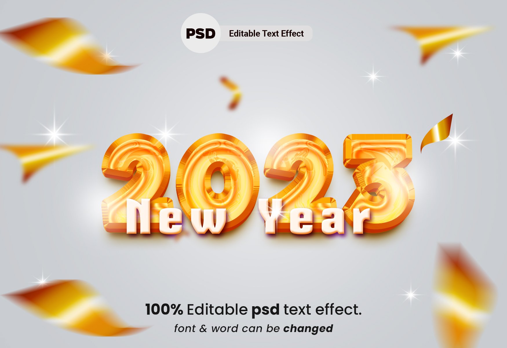 2023 3D Editable Text Effectcover image.