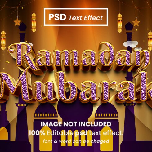 Ramadan Mubarak Editable Text Effectcover image.