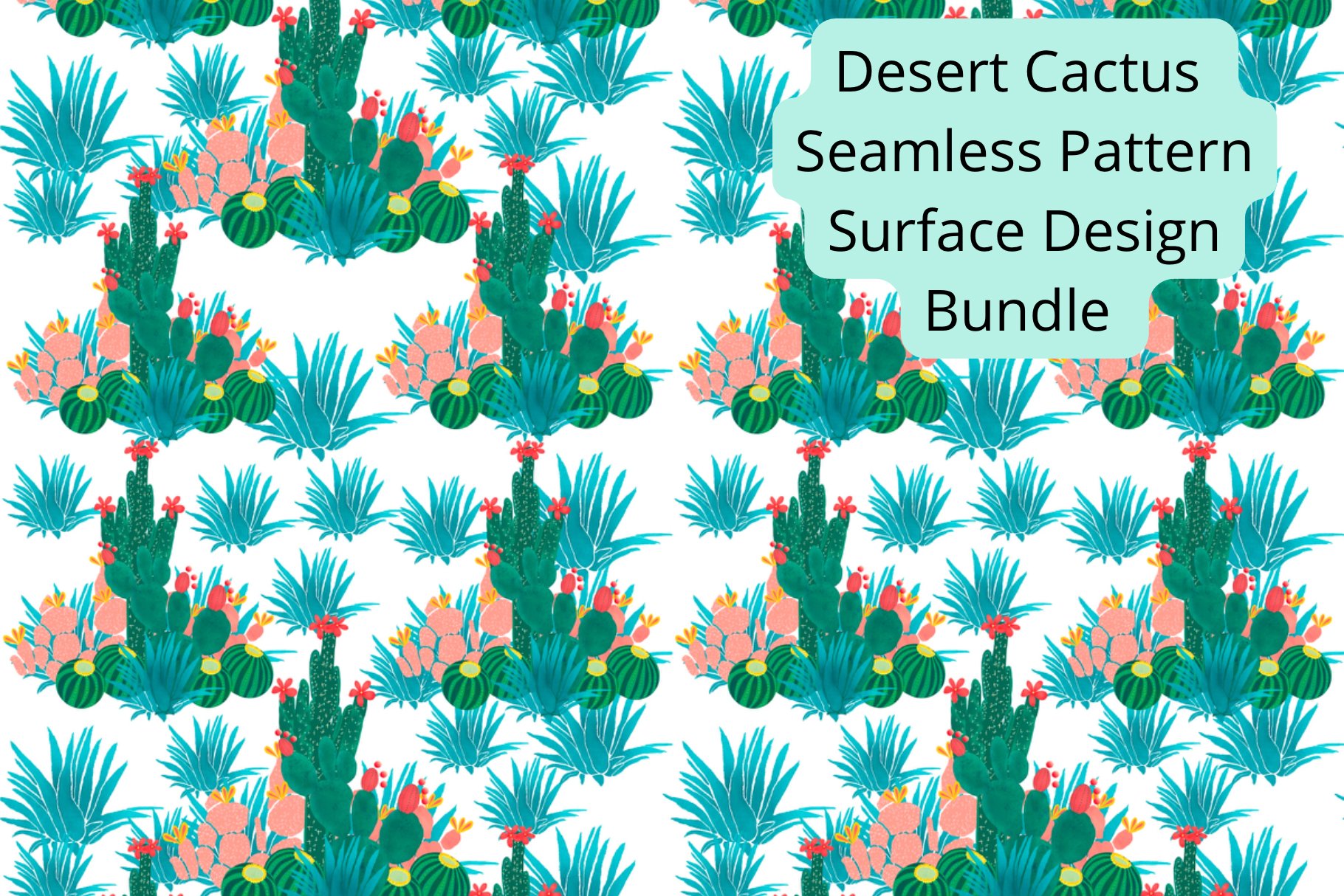Desert Cactus Seamless Pattern cover image.