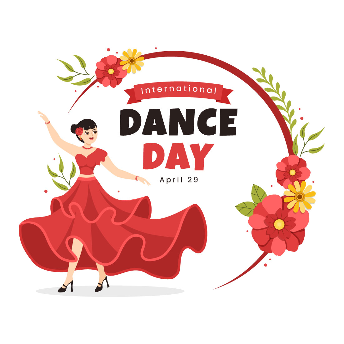 18 International Dance Day Illustration cover image.