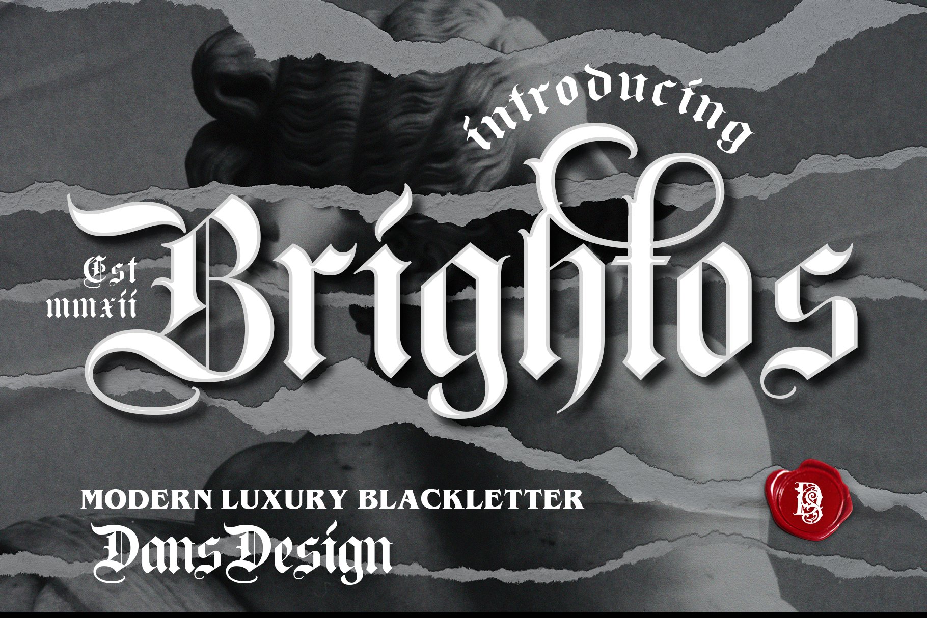 Brightos Blackletter font cover image.