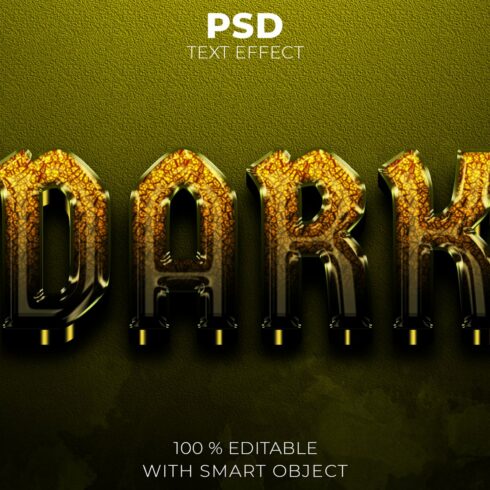 Dark 3D editable text effectcover image.