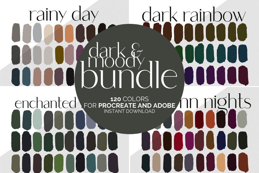 Dark and Moody Color Palette Bundlecover image.