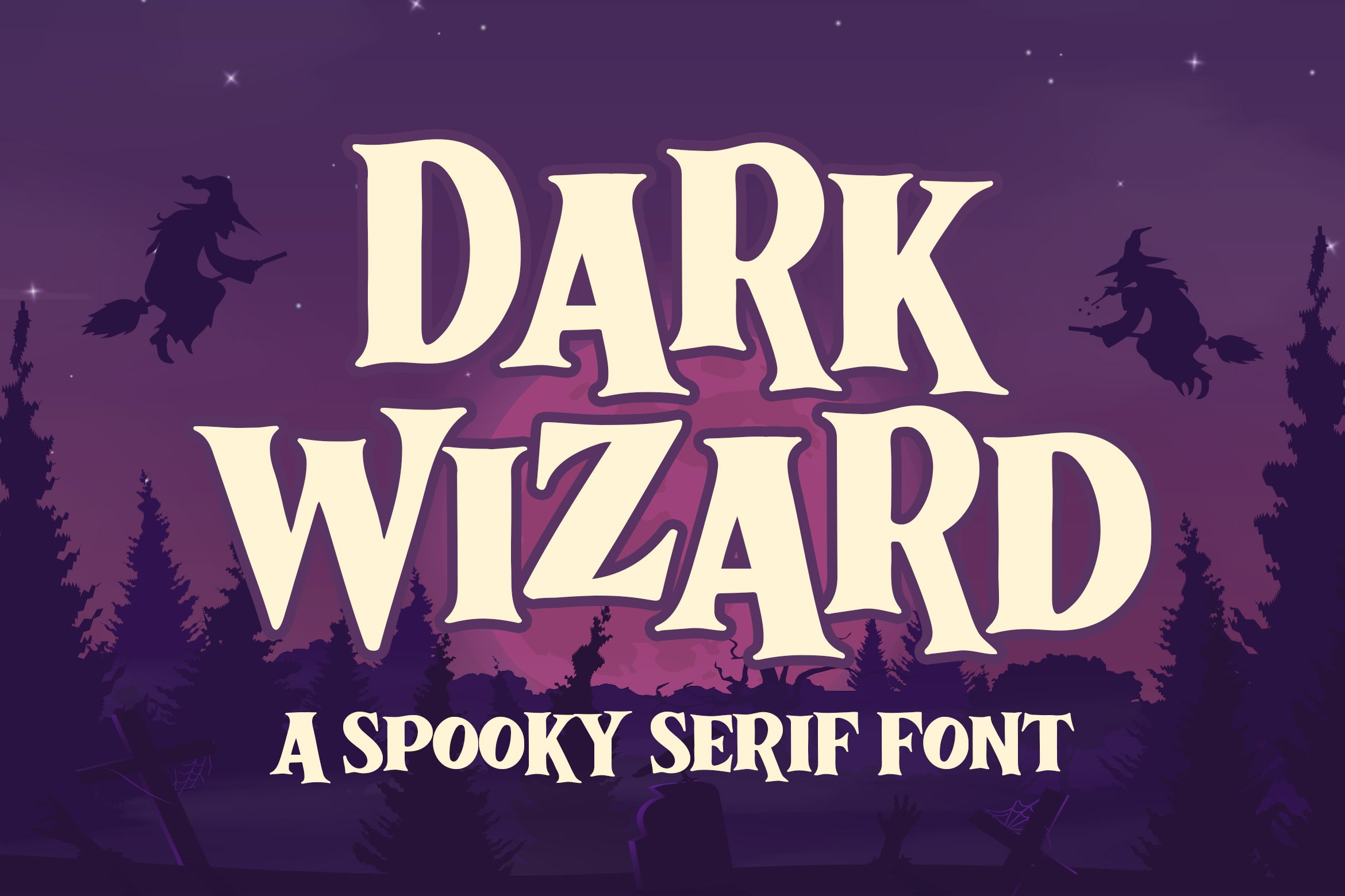 Dark Wizard a Spooky Serif Font cover image.