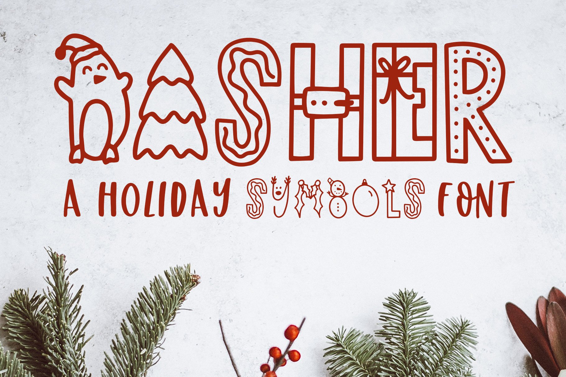 Dasher, A Holiday Symbols Font cover image.