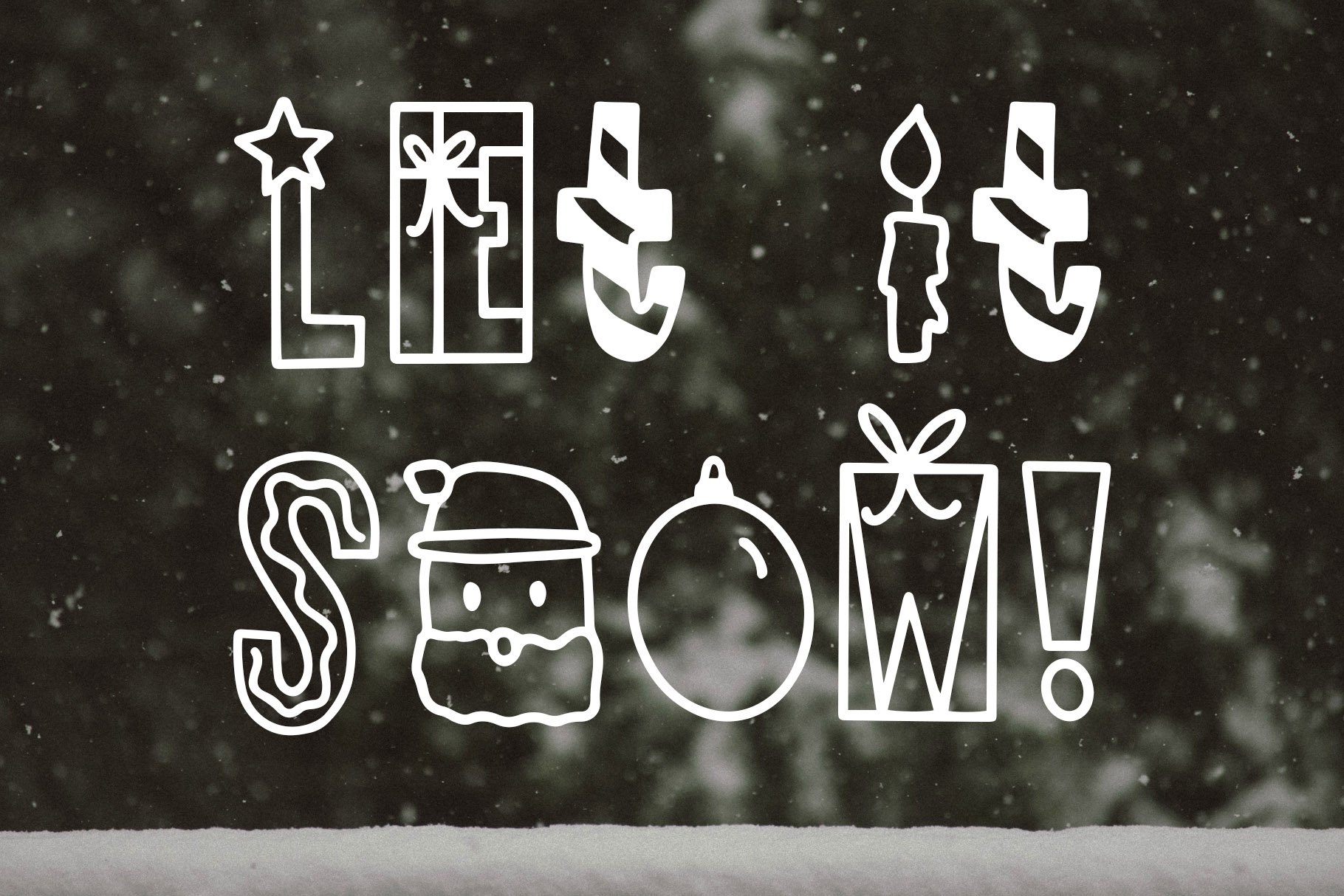 Dasher, A Holiday Symbols Font preview image.