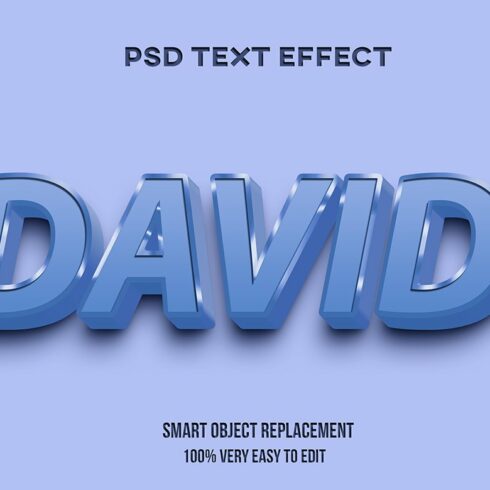 David 3D Editable Text Effect Psdcover image.