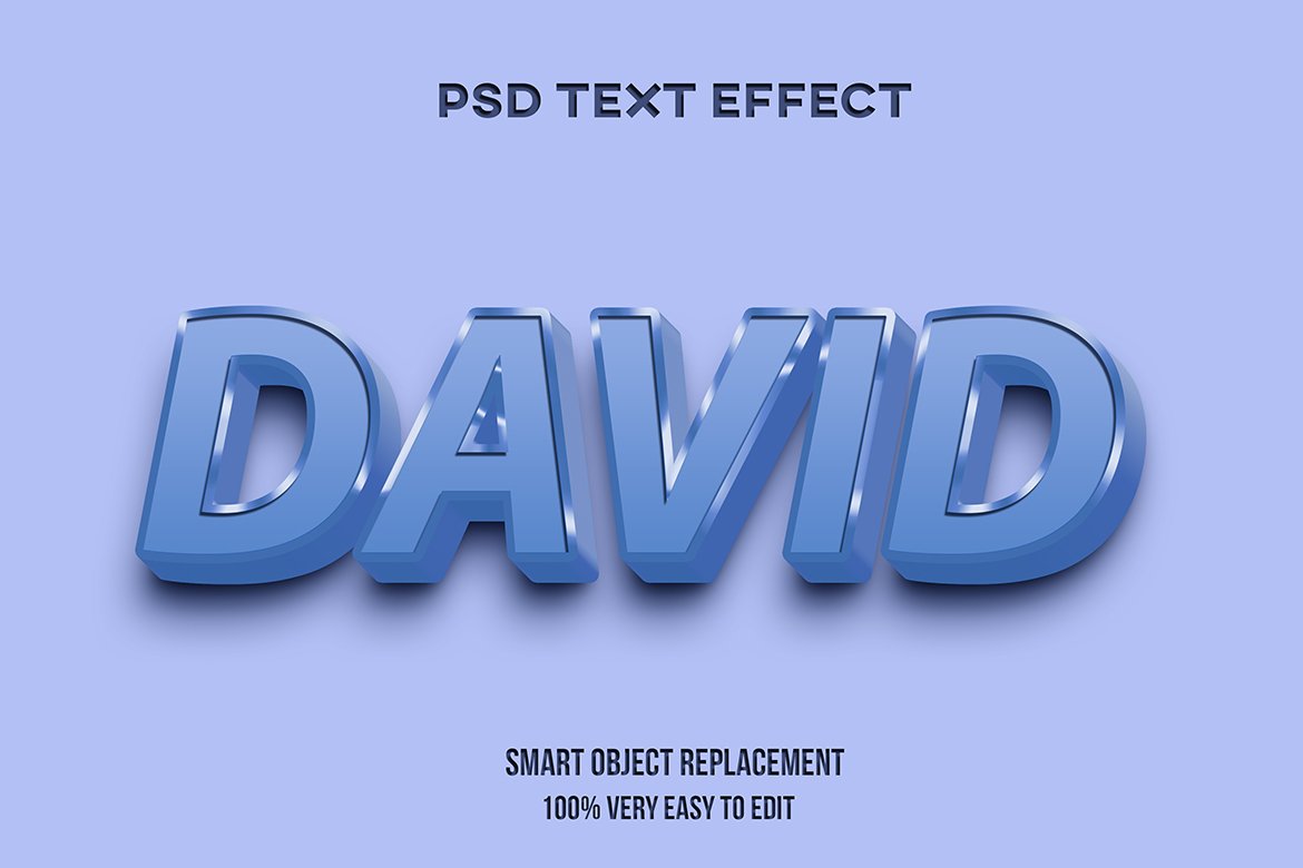 David 3D Editable Text Effect Psdcover image.