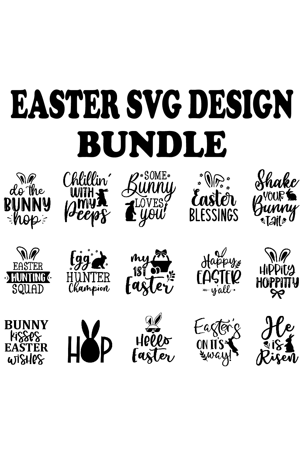 Easter SVG Design Bundle pinterest preview image.