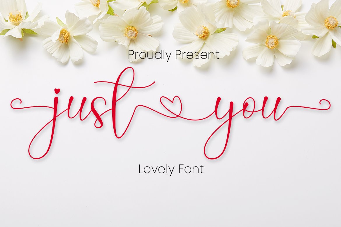 Just You Calligraphy Love Font cover image.
