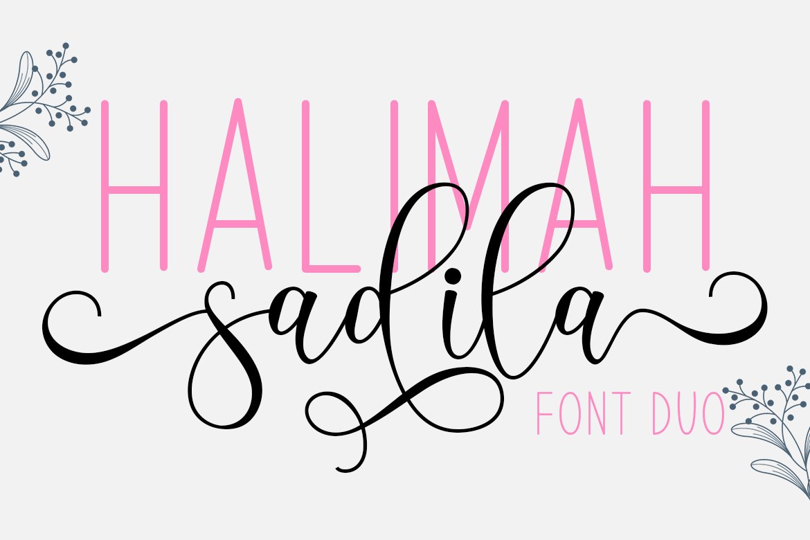 Halimah Sadila Script Font Duo cover image.