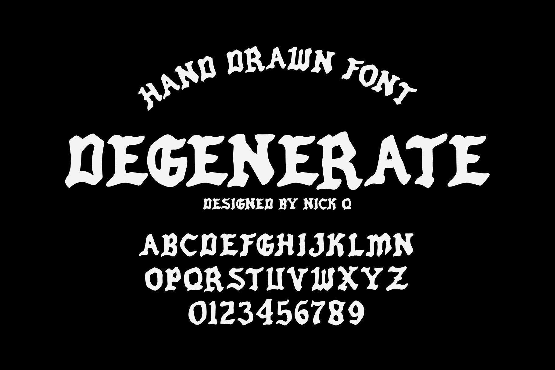 Degenerate - Hand Drawn Font preview image.