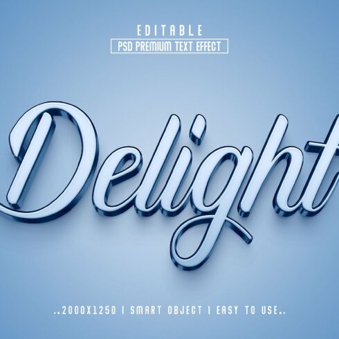 Delight 3D Editable psd Text Effectcover image.