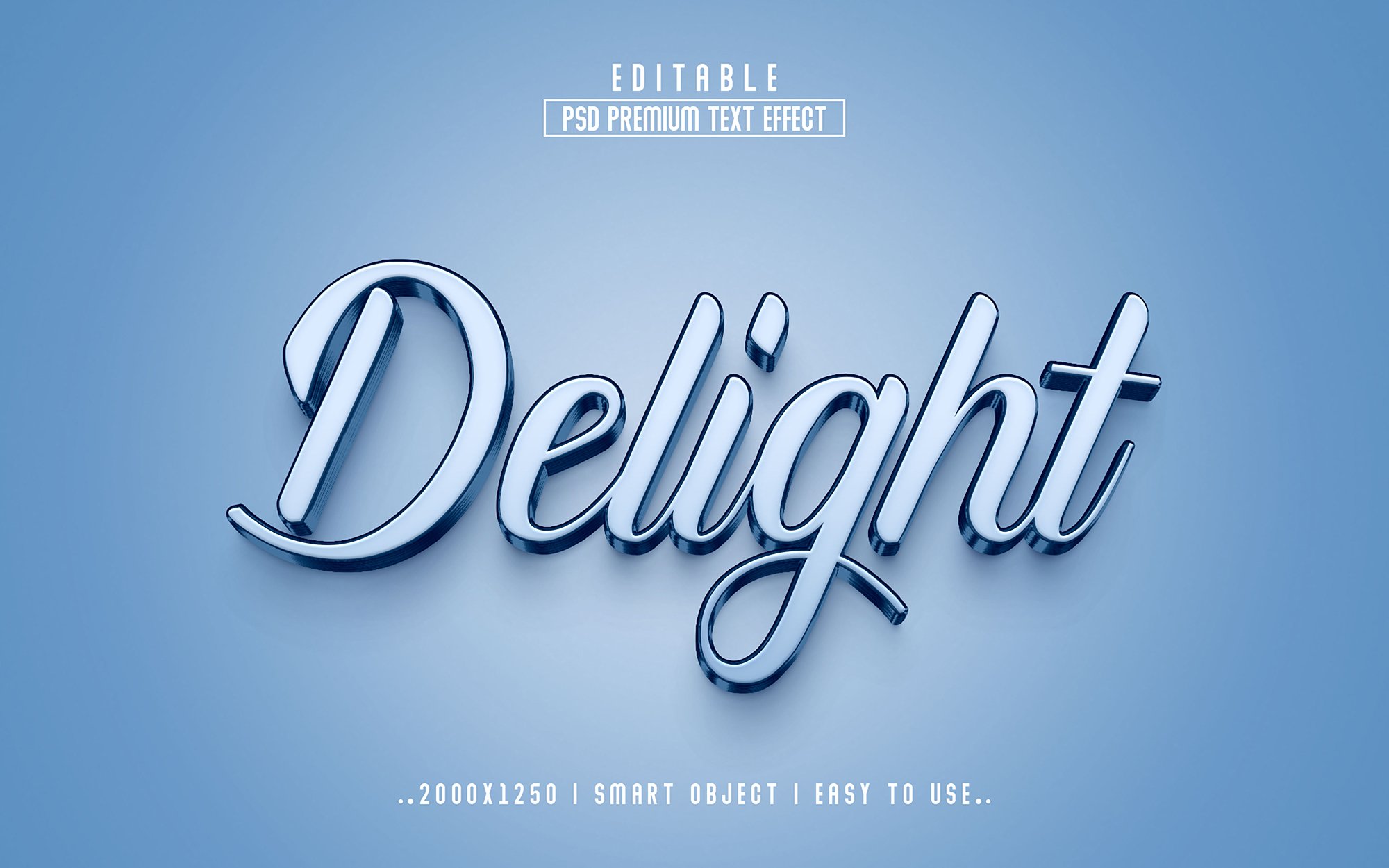 Delight 3D Editable psd Text Effectcover image.