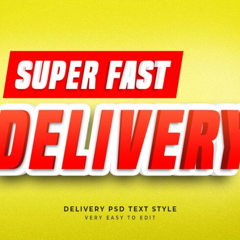 Delivery 3D Text Style Effect Mockupcover image.