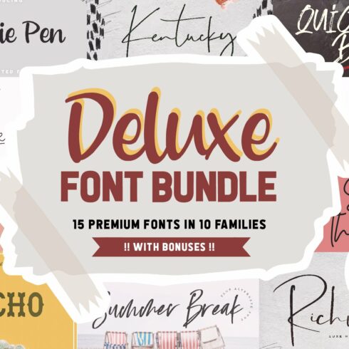 Deluxe Font Bundle + Bonuses cover image.