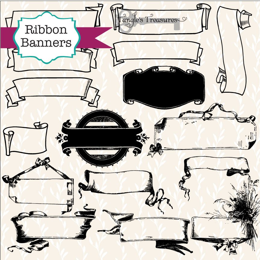 55 Vintage Ribbon Banners & Labelspreview image.