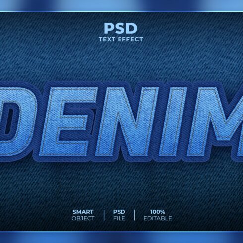 Denim 3D editable text effectcover image.