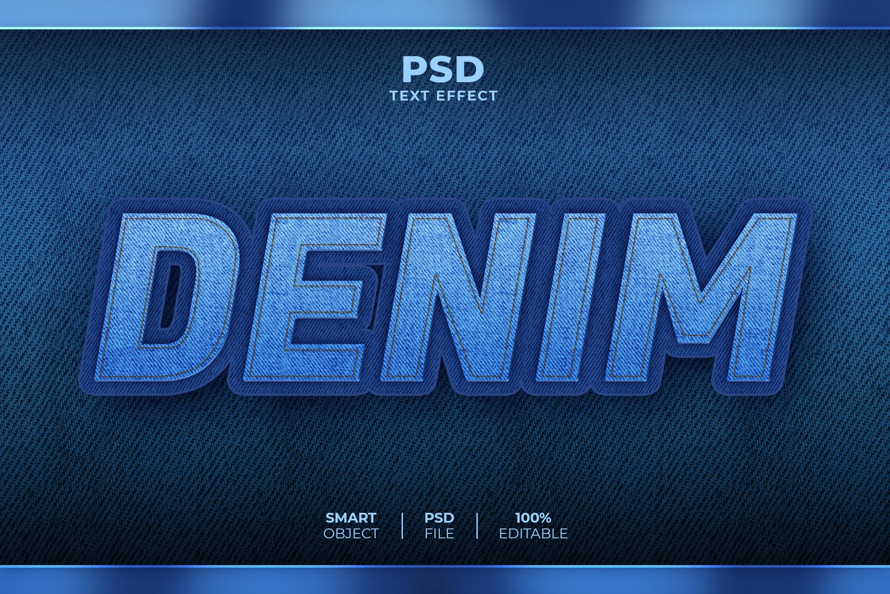 Denim 3D editable text effectcover image.