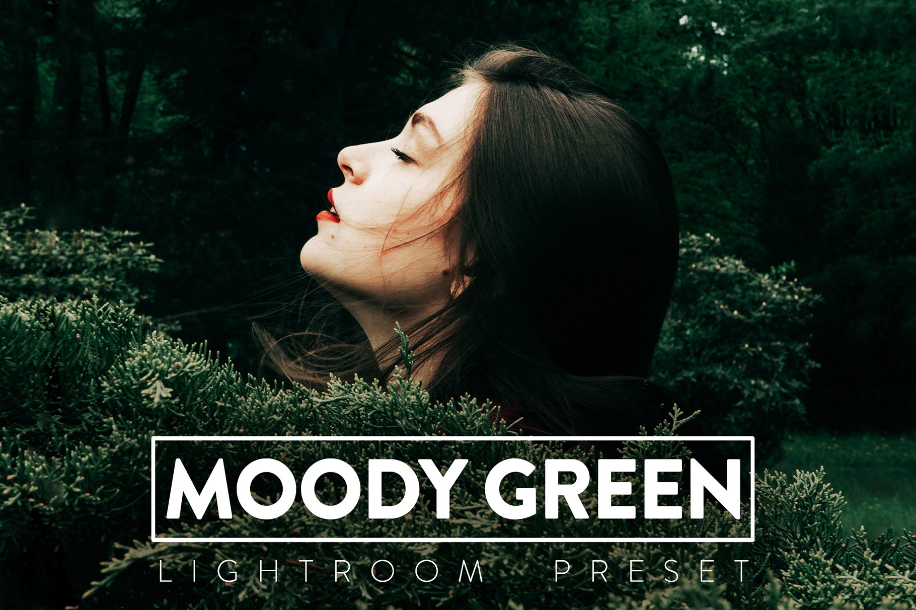 10 MOODY GREEN Lightroom Presetcover image.