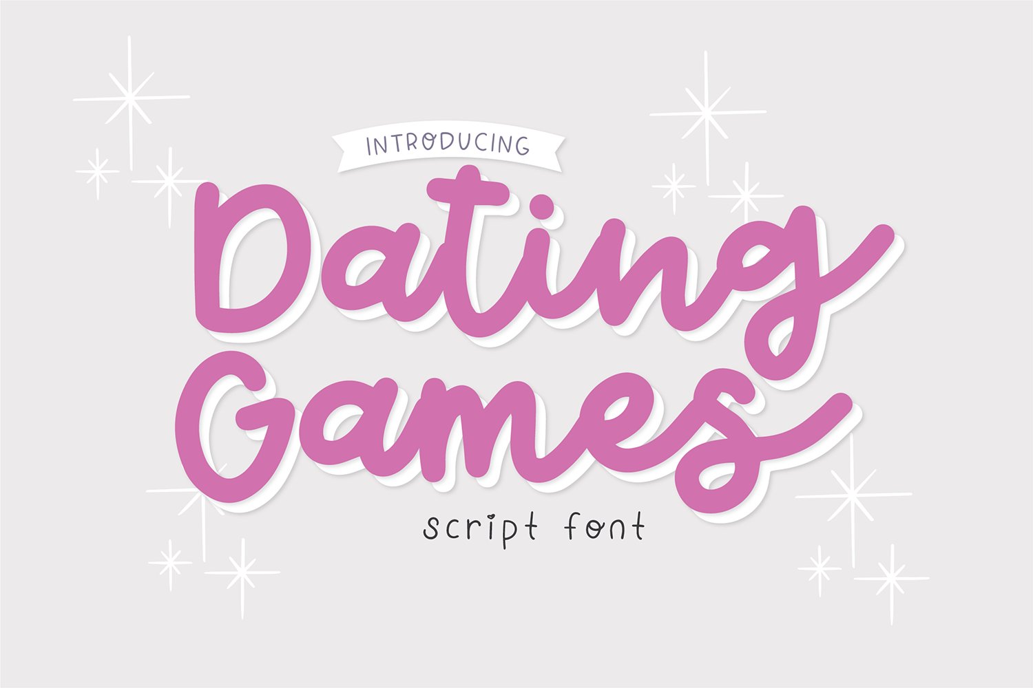 DATING GAMES Romantic Script Font cover image.