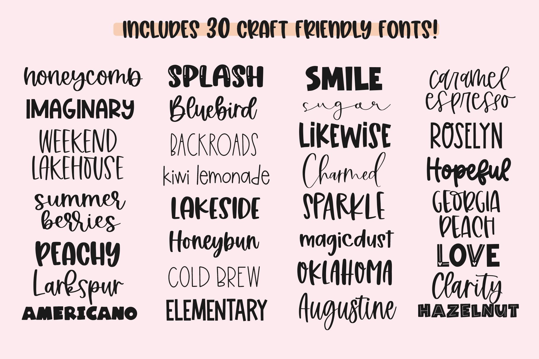 Crafty Font Bundle | 30 Fonts preview image.