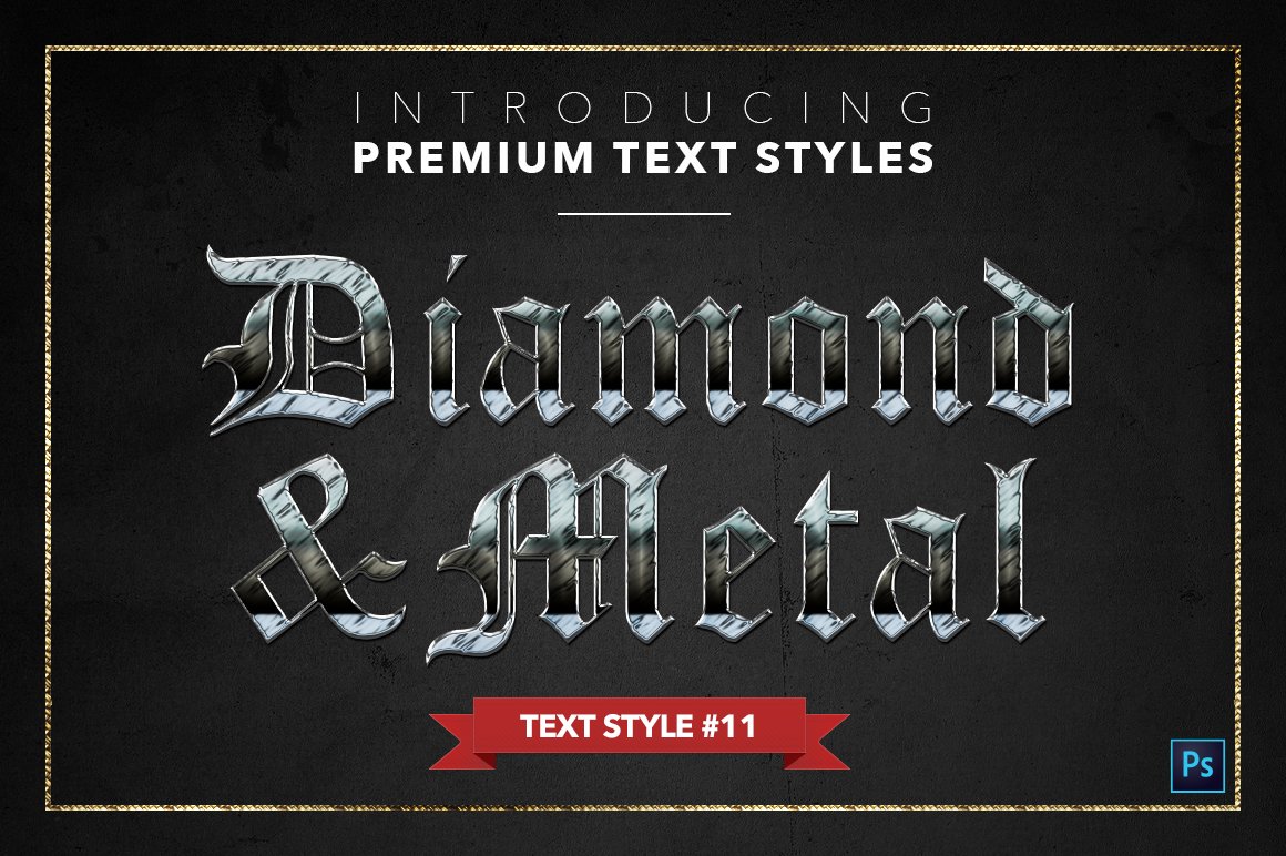 diamond and metal text styles pack one example11 798
