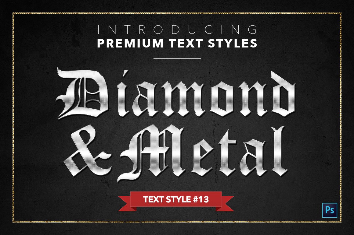 diamond and metal text styles pack one example13 934