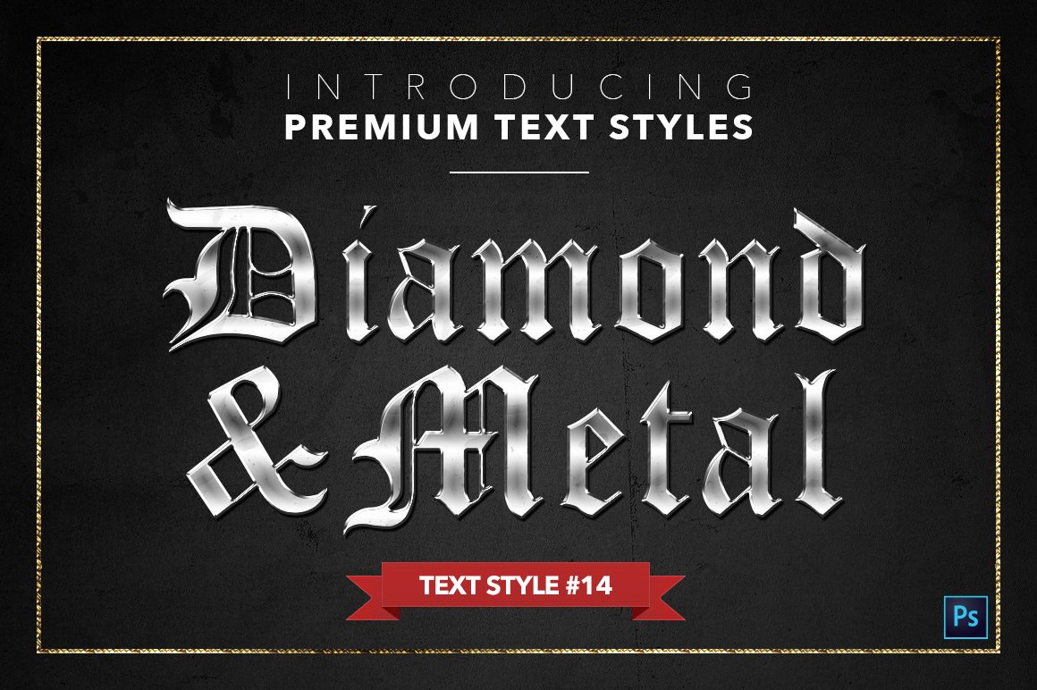 diamond and metal text styles pack one example14 659