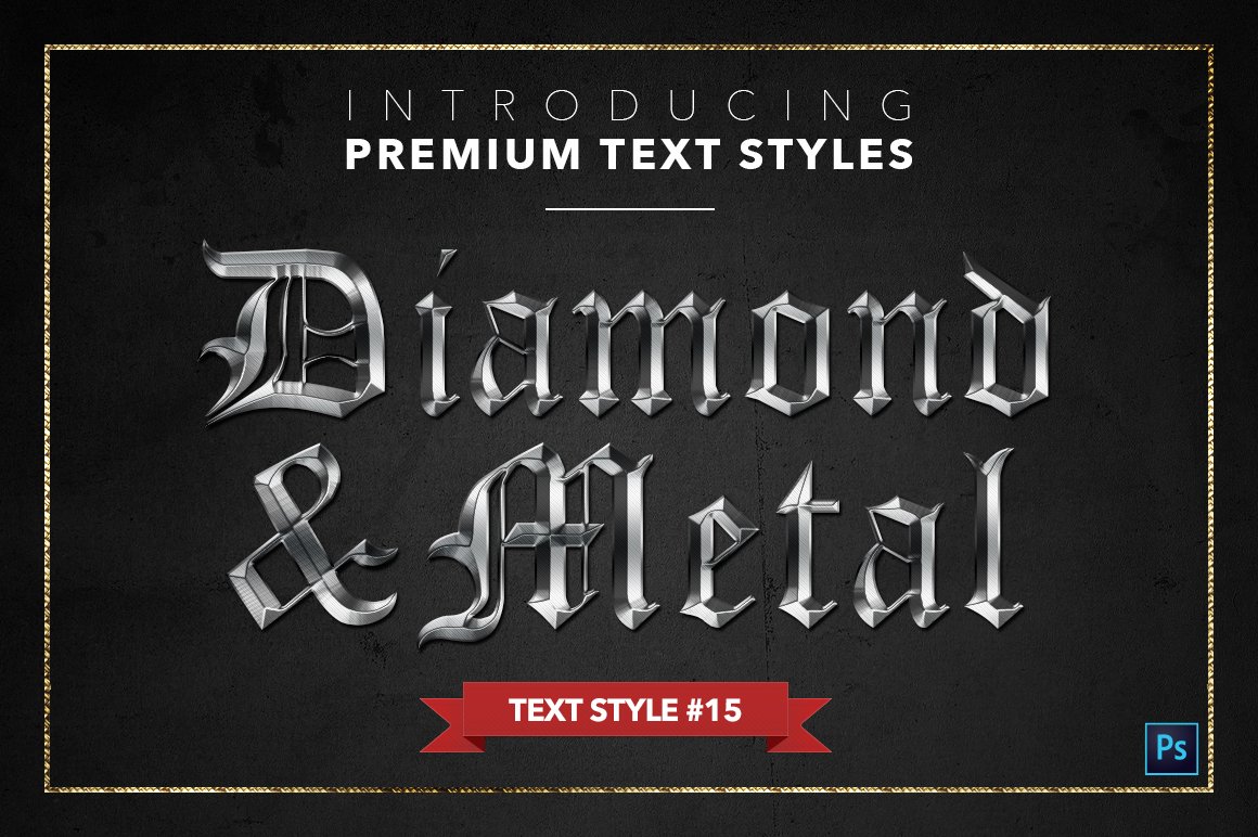 diamond and metal text styles pack one example15 653