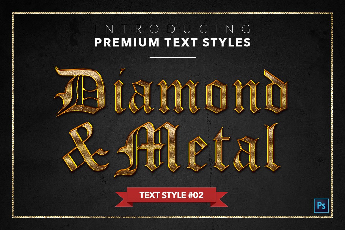 diamond and metal text styles pack one example2 785