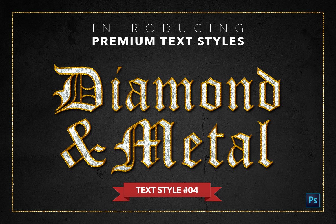 diamond and metal text styles pack one example4 807