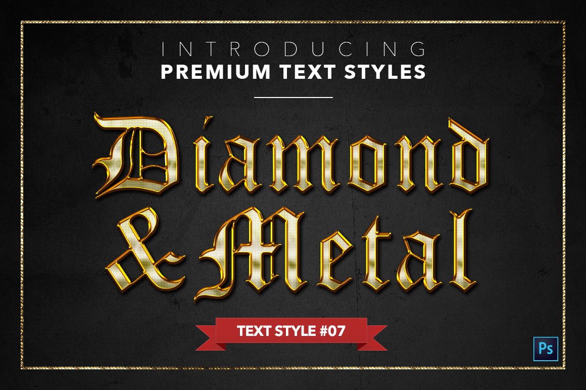 diamond and metal text styles pack one example7 106