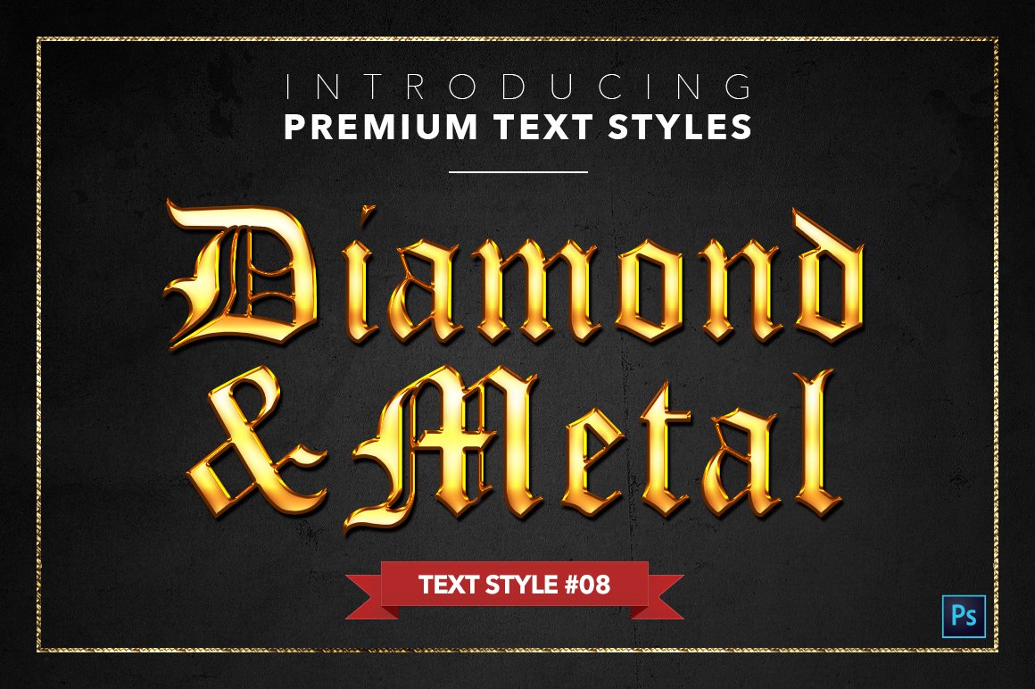 diamond and metal text styles pack one example8 491