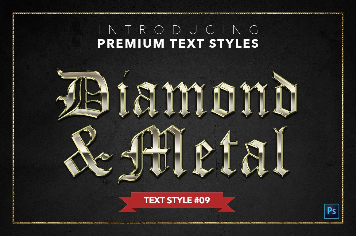 diamond and metal text styles pack one example9 122