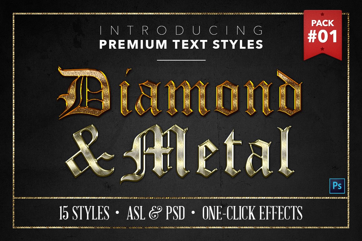 Diamond & Metal #1 - 15 Text Stylescover image.