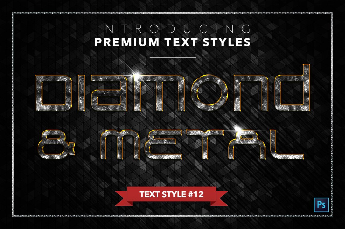 diamond and metal text styles pack three example12 444