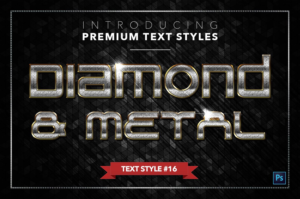 diamond and metal text styles pack three example16 637
