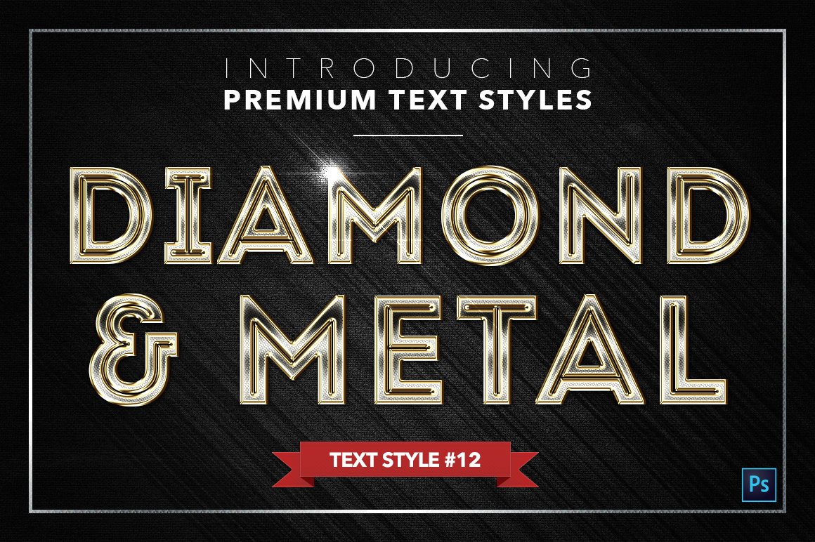 diamond and metal text styles pack two example12 13