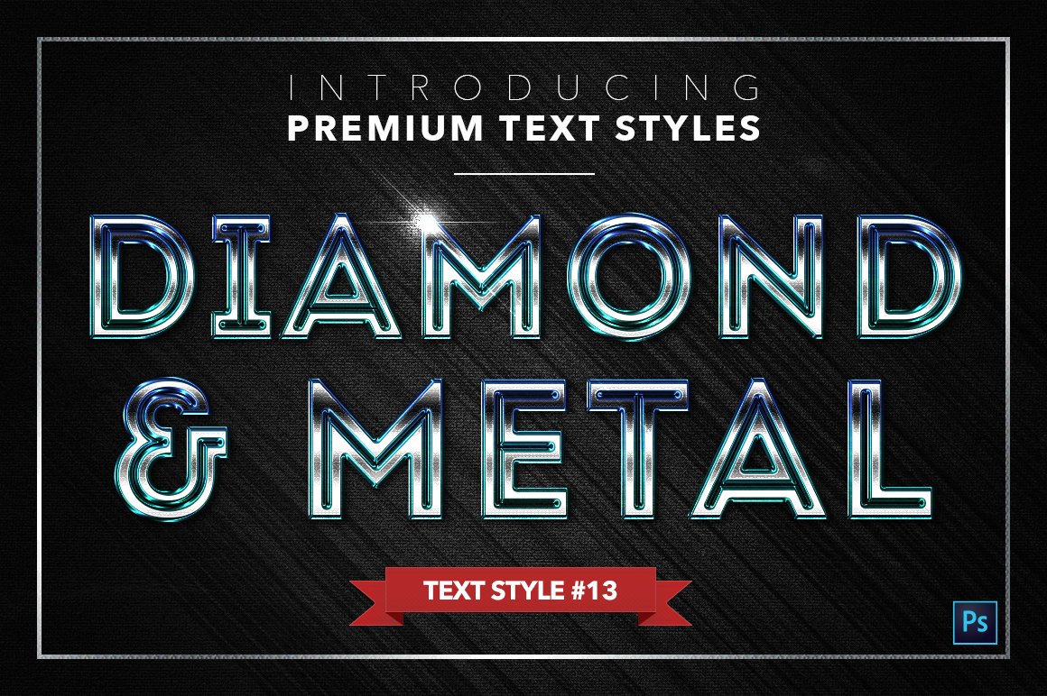 diamond and metal text styles pack two example13 4